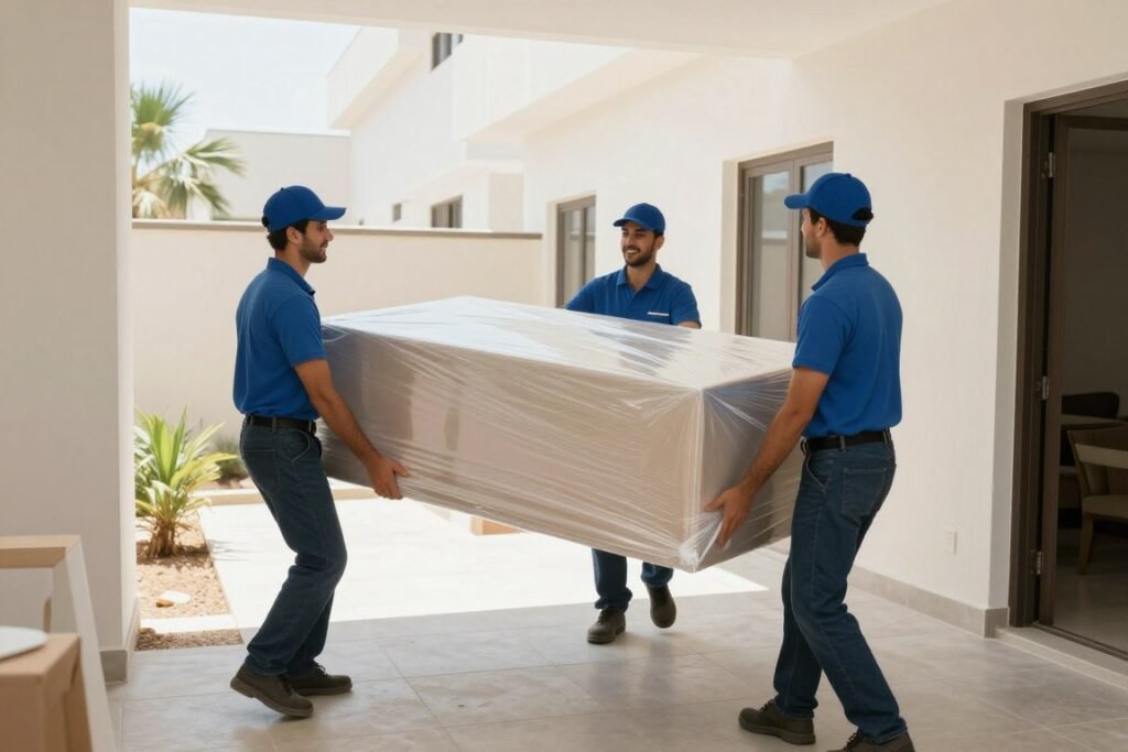 إنزال العفش في المكان الجديد