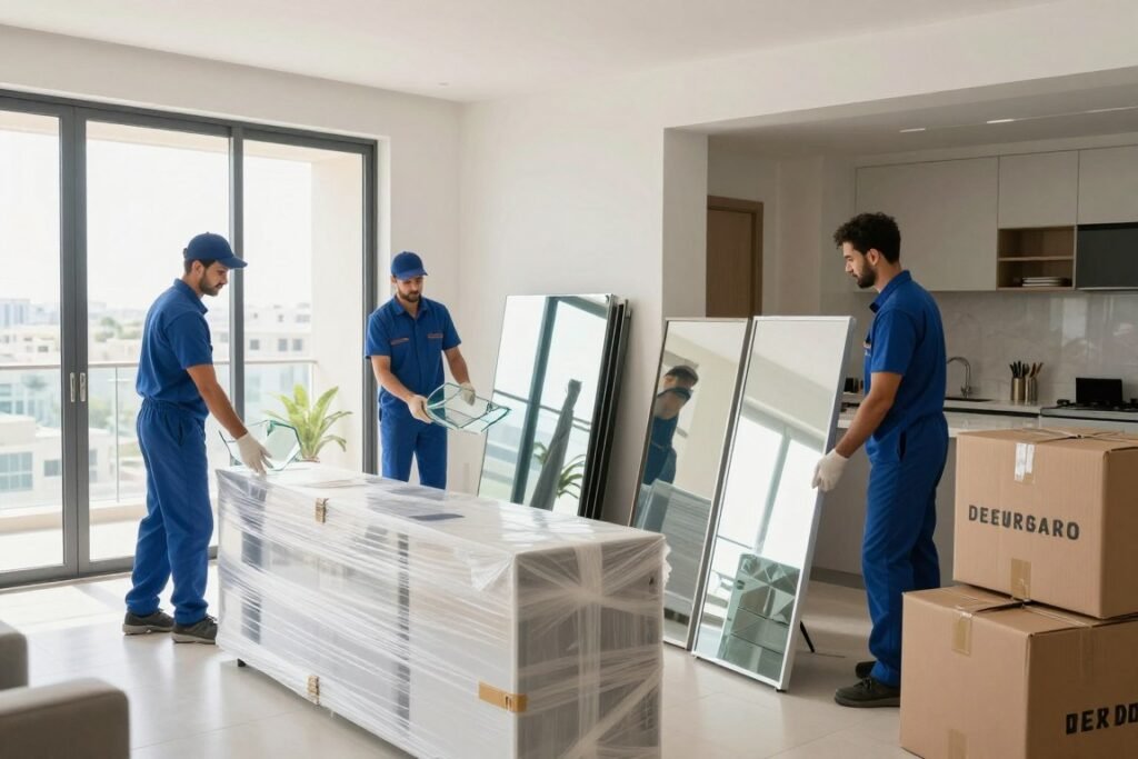 تجهيز الزجاج والأجهزة قبل نقل العفش جدة