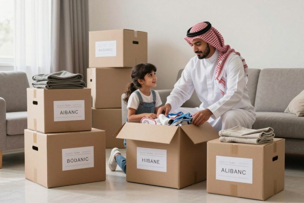 تجهيز صناديق المنزل قبل نقل العفش داخل أبها