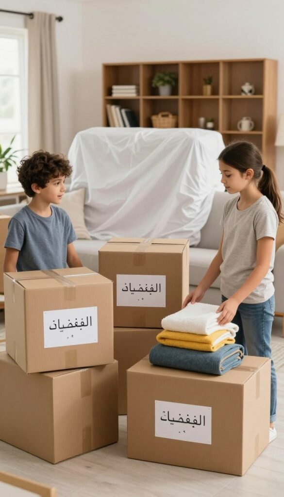تجهيز صناديق وأغراض المنزل قبل نقل عفش بالرياض