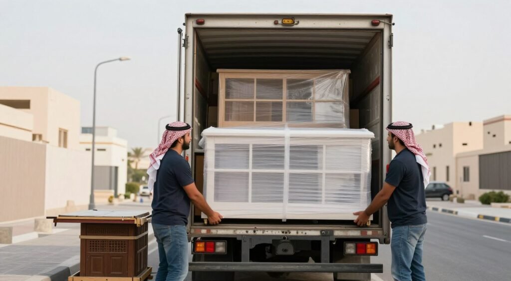 تحميل عفش الدمام داخل سيارة نقل