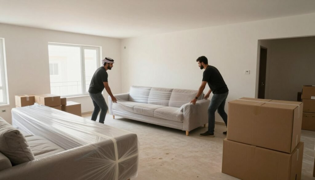 ترتيب الأثاث بعد الوصول إلى المنزل الجديد في أبها