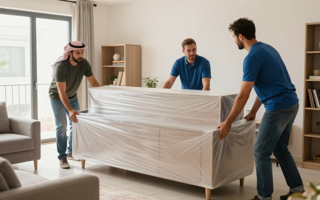 تسليم الأثاث في المنزل الجديد