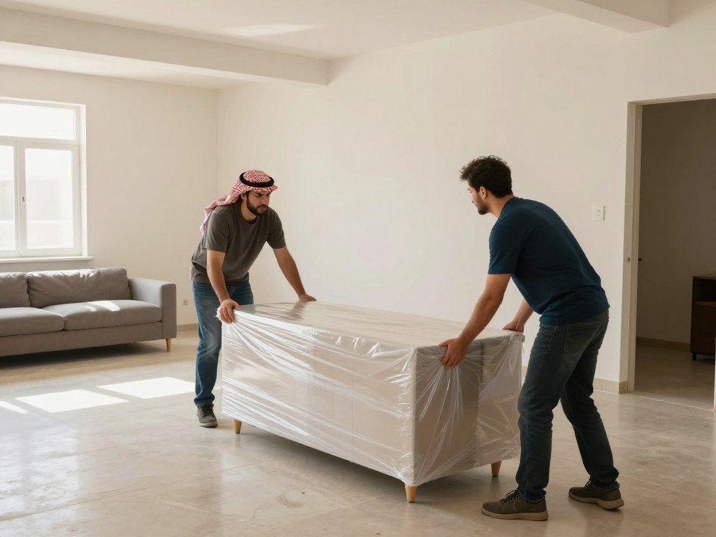 تنزيل الأثاث وترتيبه داخل المنزل الجديد