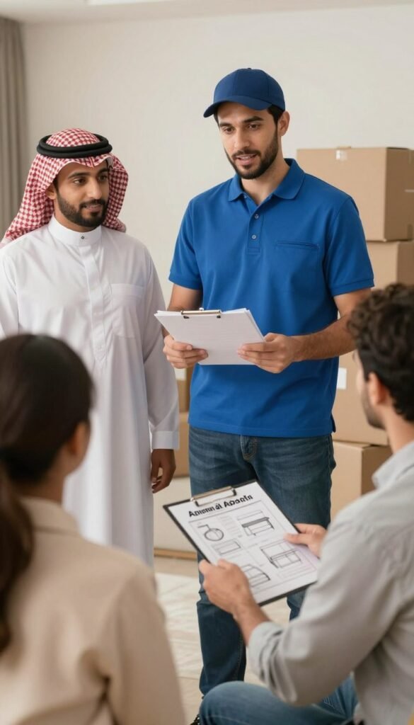 تنسيق خدمة نقل عفش في أبها مع العميل