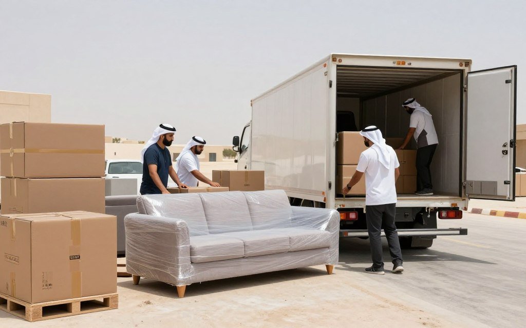 خطوات عملية نقل الأثاث داخل الباحة