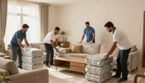 فريق شركة نقل عفش الرياض يجهز أثاث منزل للنقل