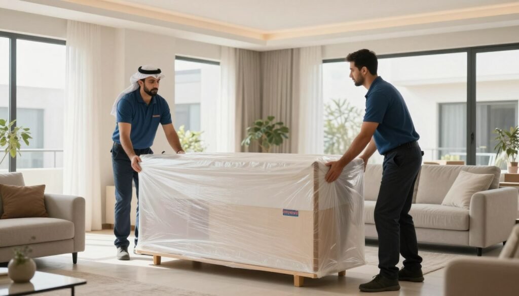 فريق نقل أثاث داخل منزل في جدة