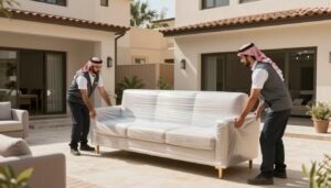 فريق نقل عفش أبها يجهز الأثاث للنقل