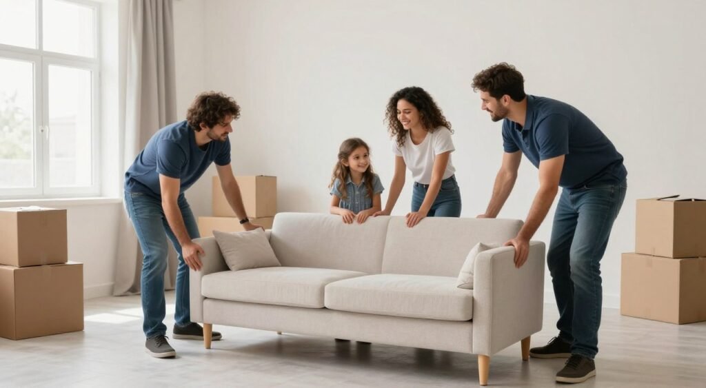 فريق نقل عفش الرياض ينهي ترتيب الأثاث في المنزل