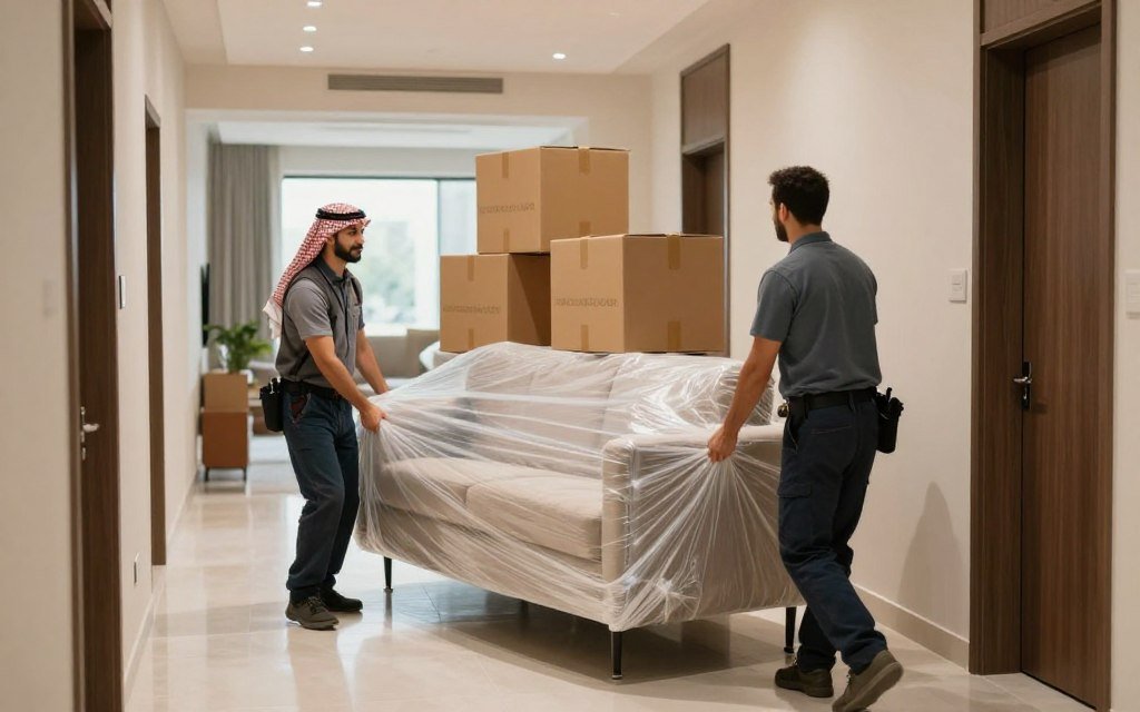 فريق نقل عفش جدة يحمل أثاث منزل