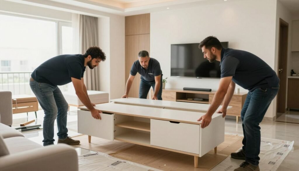 فك وتركيب عفش الباحة داخل منزل