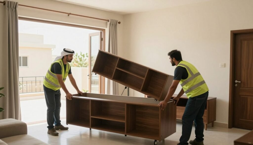 نقل أثاث الباحة وتجهيز الأثاث قبل التحميل