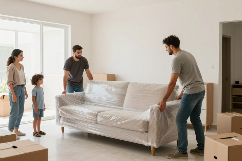 وصول الأثاث وترتيبه في المنزل الجديد بأبها
